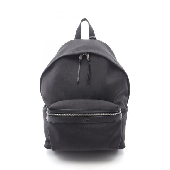 YVES SAINT LAURENT Black Leather Backpack - Picture 1 of 7